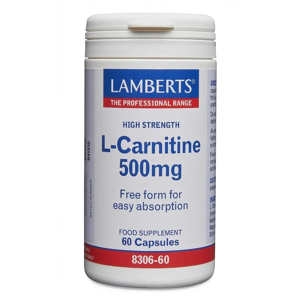 8306-60 Lamberts L-Karnitin 500mg, 60 kapslar - Bild 1